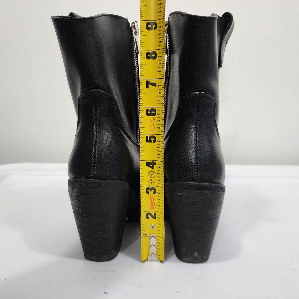 Fashion Nova Western Cowboy Boot Black Faux Leather Stack Heel EUR 37 US 6-6.5 - Picture 13 of 16